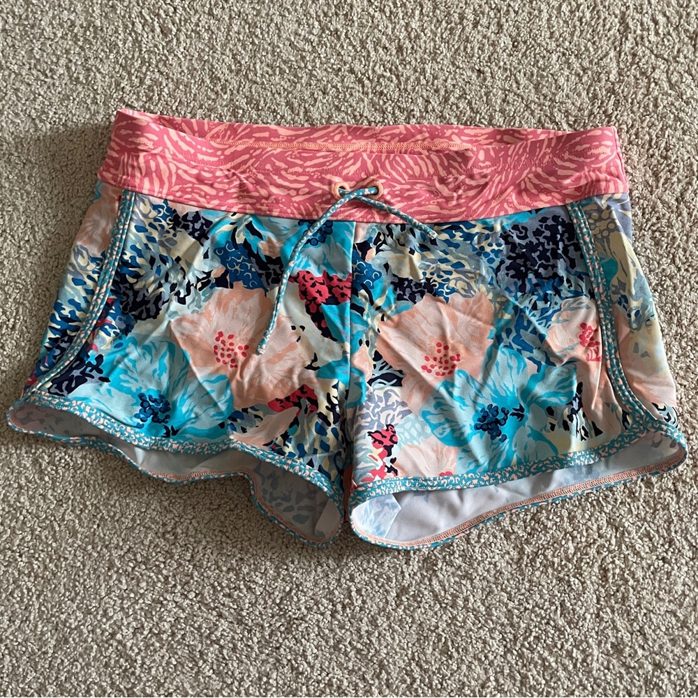 Athleta Girl size 16 girl Bora Bora floral cannonball swim shorts worn once